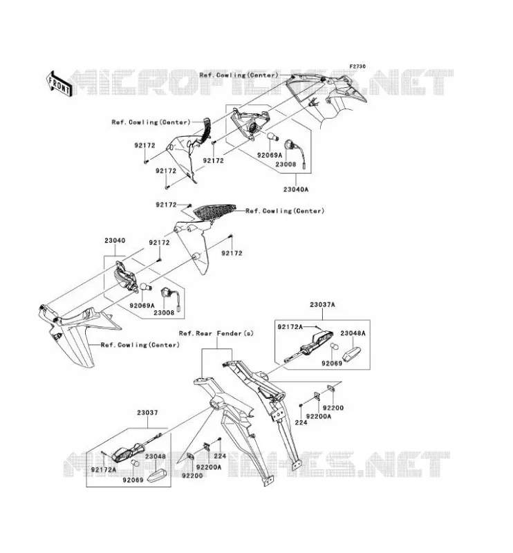 CLIGNOTANTS Kawasaki MOTOS 1000 2012 Z1000 ABS  ZR1000ECFA