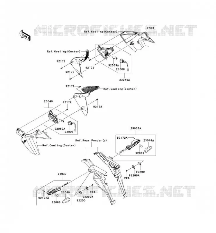 CLIGNOTANTS Kawasaki MOTOS 1000 2013 Z1000 ABS  ZR1000EDF