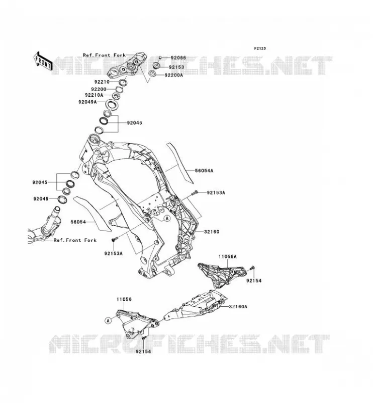 CH&Acirc;SSIS Kawasaki MOTOS 1000 2013 Z1000 ABS  ZR1000EDF