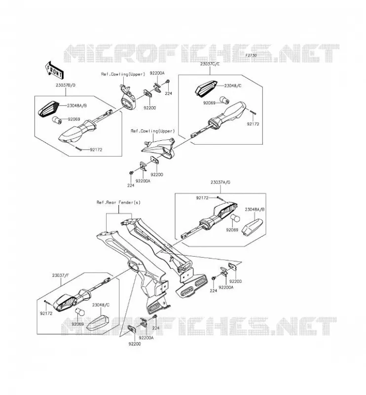 CLIGNOTANTS Kawasaki MOTOS 1000 2014 Z1000  ZR1000FEFA