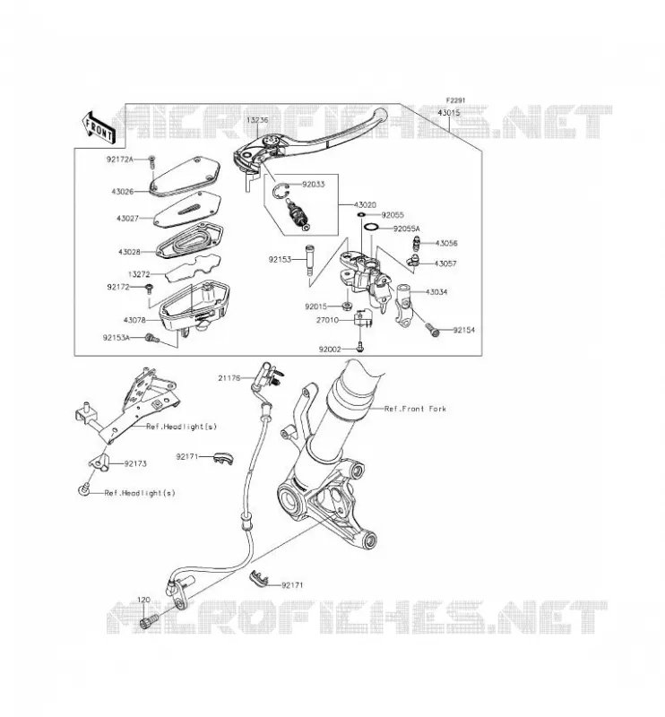MAITRE CYLINDRE AV Kawasaki MOTOS 1000 2014 Z1000 ABS  ZR1000GEF