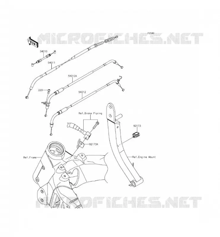 CABLES Kawasaki MOTOS 1000 2015 Z1000 ABS  ZR1000GFF