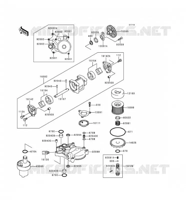 POMPE A HUILE Kawasaki MOTOS 1100 1994 ZEPHYR 1100  ZR1100-A3