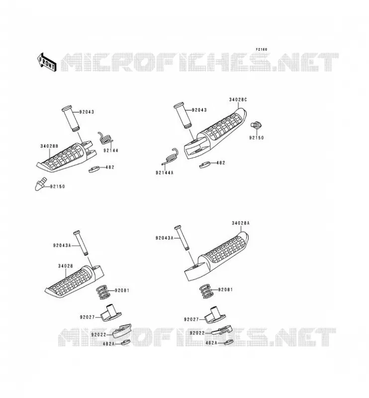 REPOSE PIED Kawasaki MOTOS 1100 1995 ZEPHYR 1100  ZR1100-A4