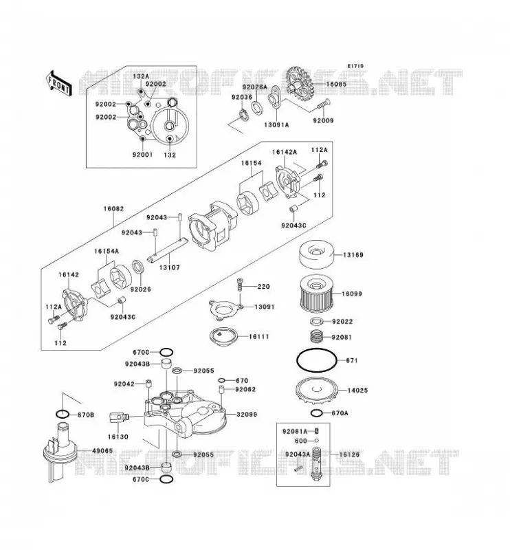 POMPE A HUILE Kawasaki MOTOS 1100 2000 ZRX1100  ZR1100-C4