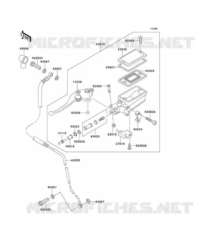 EMBRAYAGE MAITRE CYLINDRE Kawasaki MOTOS 1100 1998 ZRX1100  ZR1100-D2