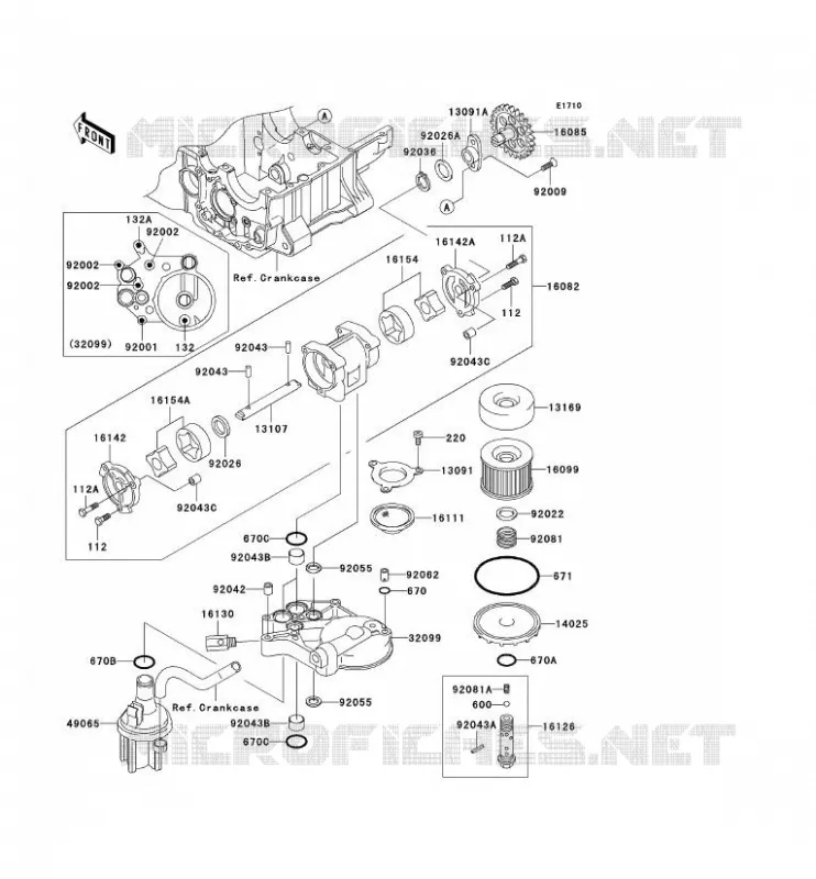 POMPE A HUILE/FILTRE &Agrave; HUILE Kawasaki MOTOS 1200 2002 ZRX1200R  ZR1200-A2