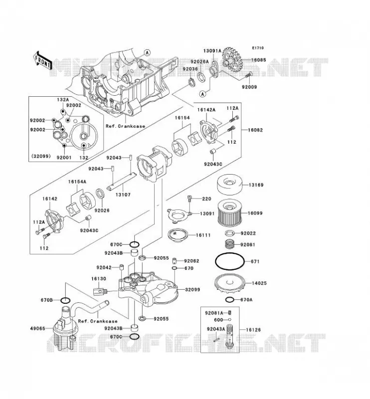 POMPE A HUILE Kawasaki MOTOS 1200 2002 ZRX1200R  ZR1200-A2P