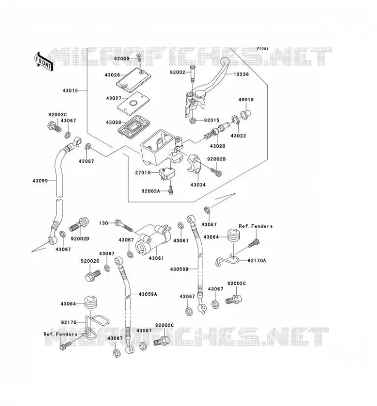 MAITRE CYLINDRE AV Kawasaki MOTOS 1200 2003 ZRX1200R  ZR1200-A3P