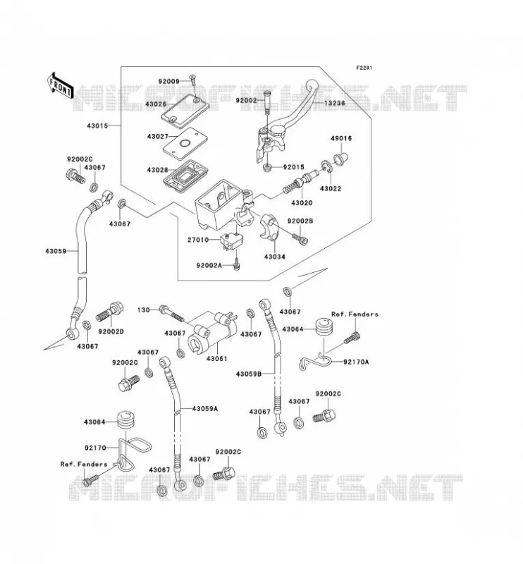 MAITRE CYLINDRE AV Kawasaki MOTOS 1200 2003 ZRX1200R  ZR1200-A3P
