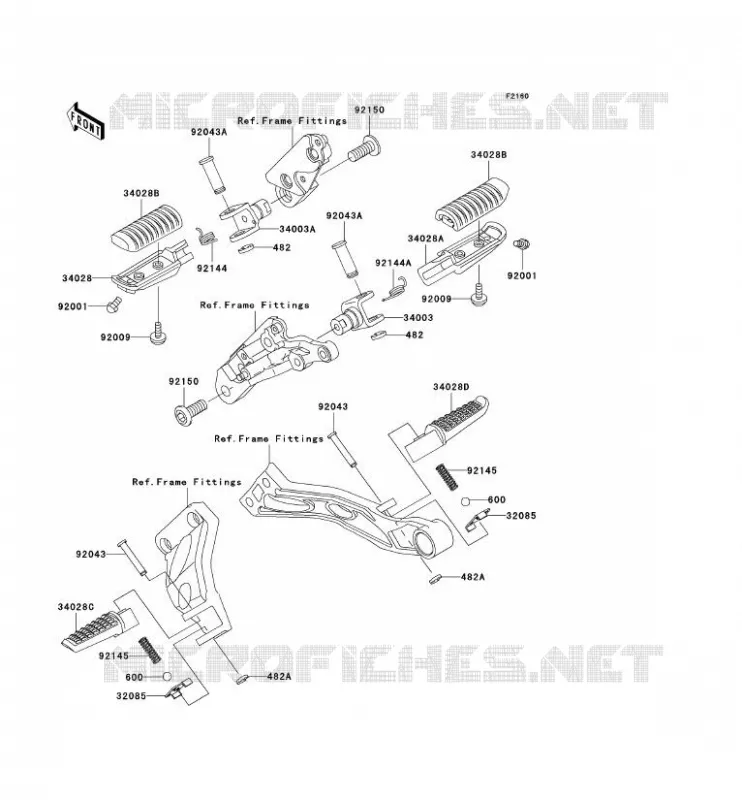 REPOSE PIED Kawasaki MOTOS 1200 2003 ZRX1200R  ZR1200-A3P