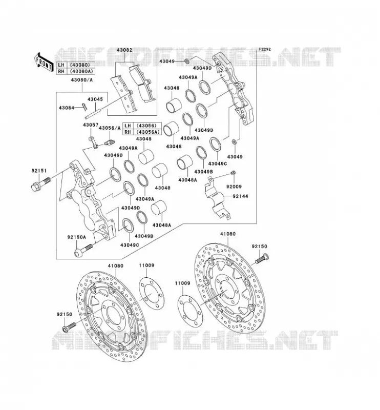 FREIN AVANT Kawasaki MOTOS 1200 2004 ZRX1200R  ZR1200-A4