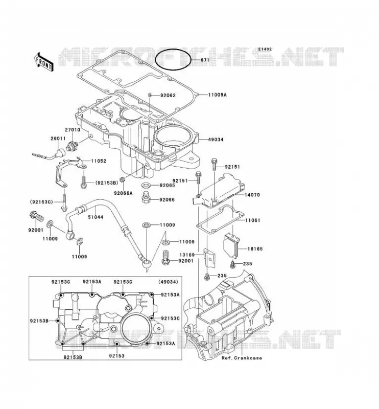 COUVERCLE RENIFLARD/CARTER D'HUILE Kawasaki MOTOS 1200 2004 ZRX1200S  ZR1200-B4H