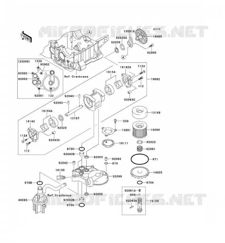 POMPE A HUILE Kawasaki MOTOS 1200 2004 ZRX1200S  ZR1200-B4H