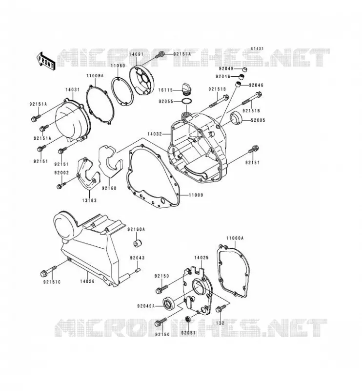 COUVERCLES MOTEUR Kawasaki MOTOS 750 2000 ZR-7  ZR750-F2