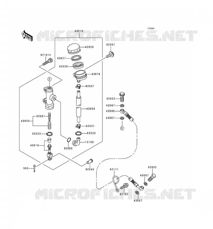 MAITRE CYLINDRE ARRI&Egrave;RE Kawasaki MOTOS 750 2000 ZR-7  ZR750-F2