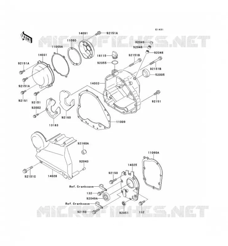 COUVERCLES MOTEUR Kawasaki MOTOS 750 2001 ZR-7  ZR750-F3