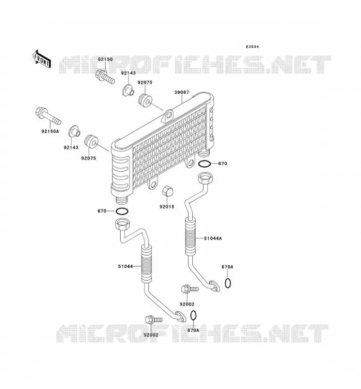 RADIATEUR D'HUILE Kawasaki MOTOS 750 2001 ZR-7  ZR750-F3