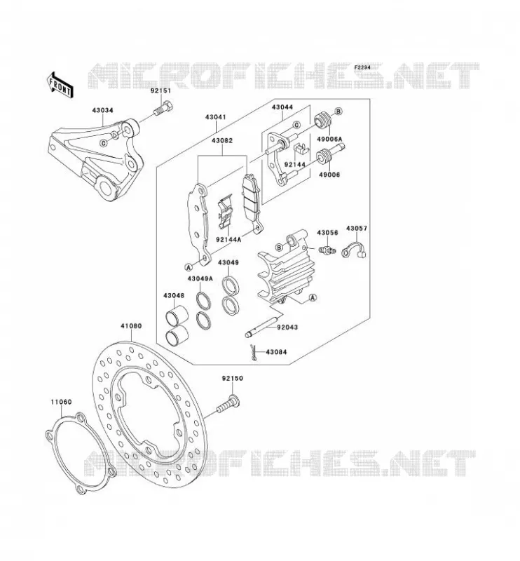 FREIN ARRIERE Kawasaki MOTOS 750 2001 ZR-7  ZR750-F3