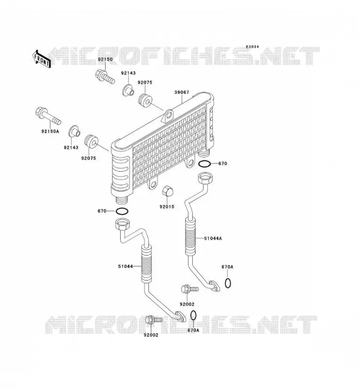 RADIATEUR D'HUILE Kawasaki MOTOS 750 2001 ZR-7  ZR750-F3