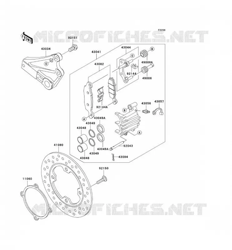 FREIN ARRIERE Kawasaki MOTOS 750 2003 ZR-7  ZR750-F5