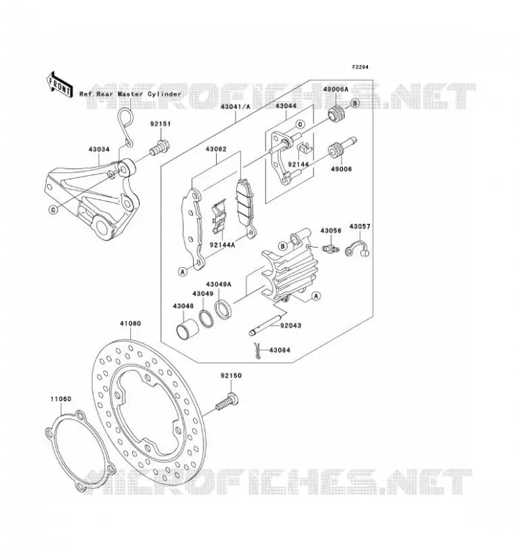 FREIN ARRIERE Kawasaki MOTOS 750 2003 ZR-7S  ZR750-H3