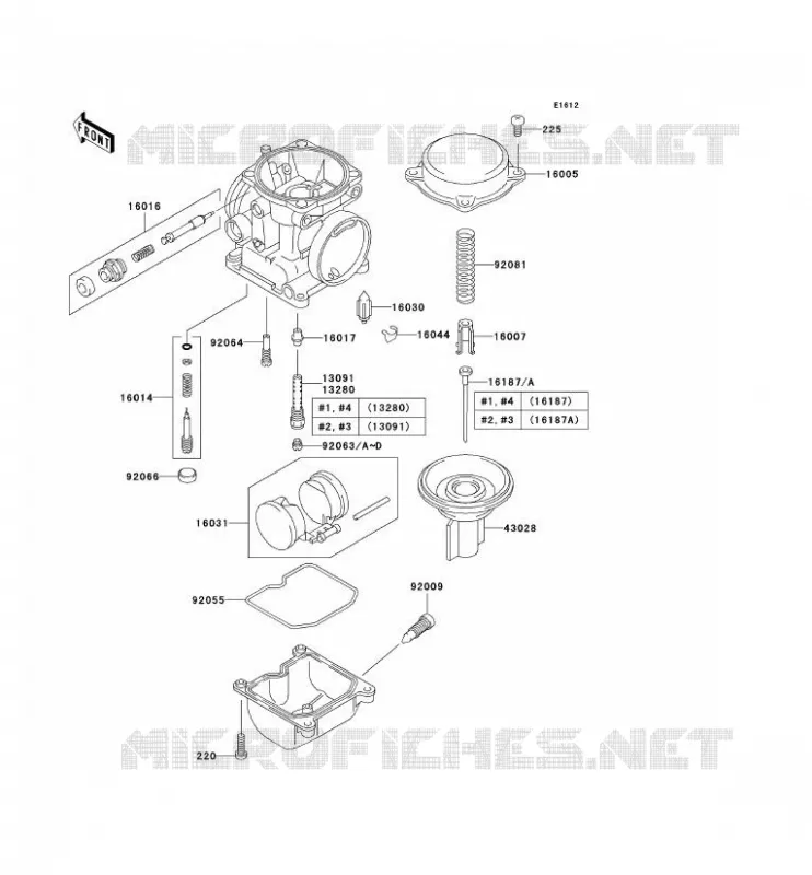 PI&Egrave;CES DE CARBURATEUR Kawasaki MOTOS 750 2003 ZR-7S  ZR750-H3