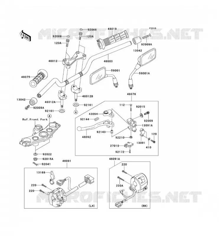 GUIDON Kawasaki MOTOS 750 2005 Z750  ZR750-J2H