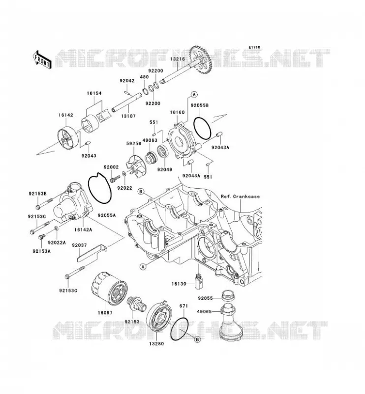 POMPE A HUILE/FILTRE &Agrave; HUILE Kawasaki MOTOS 750 2005 Z750S  ZR750-K1