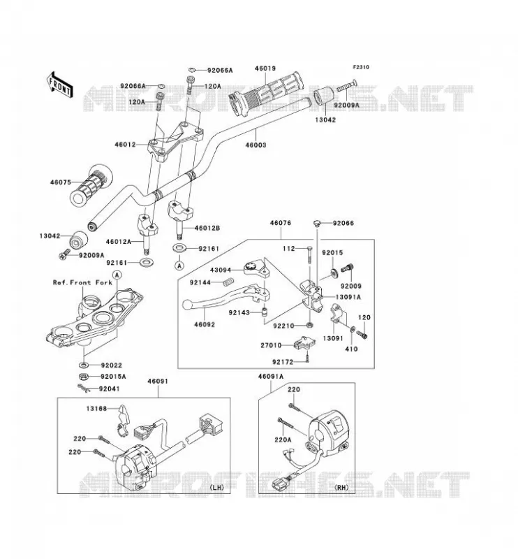 GUIDON Kawasaki MOTOS 750 2005 Z750S  ZR750-K1H