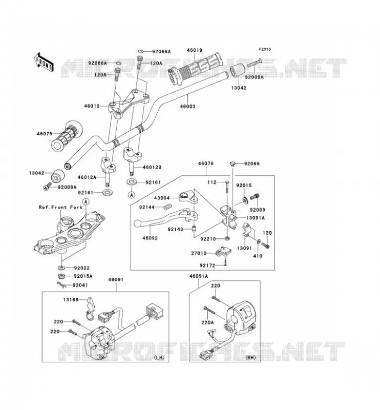 GUIDON Kawasaki MOTOS 750 2005 Z750S  ZR750-K1H