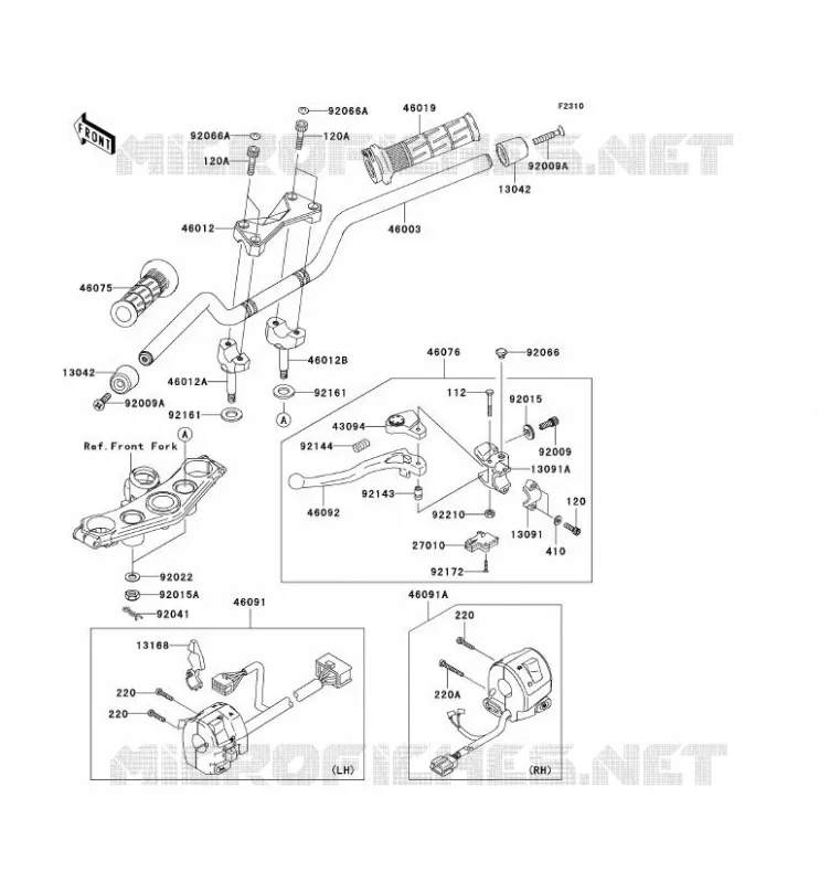 GUIDON Kawasaki MOTOS 750 2006 Z750S  ZR750K6F