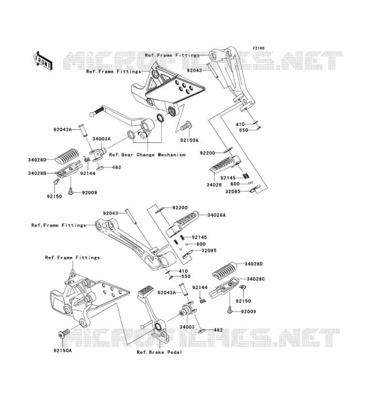 REPOSE PIED Kawasaki MOTOS 750 2006 Z750S  ZR750K6F