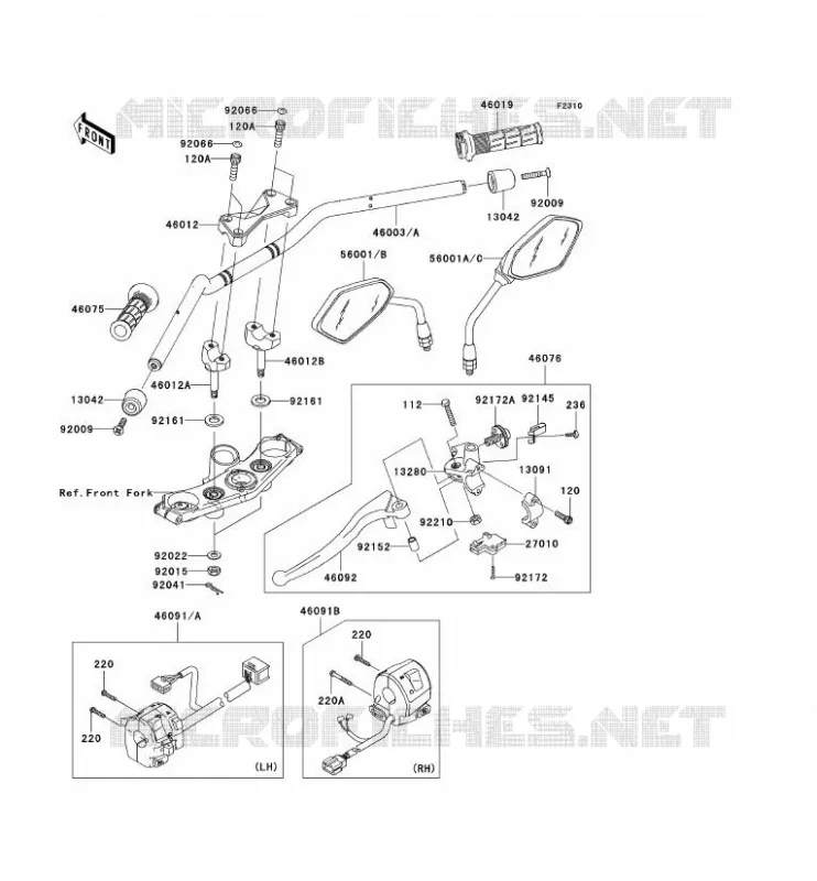 GUIDON Kawasaki MOTOS 750 2007 Z750  ZR750L7F