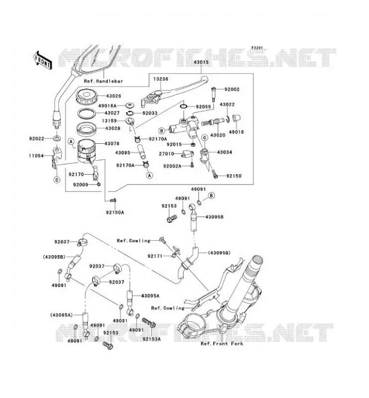 MAITRE CYLINDRE AV Kawasaki MOTOS 750 2011 Z750  ZR750LBF