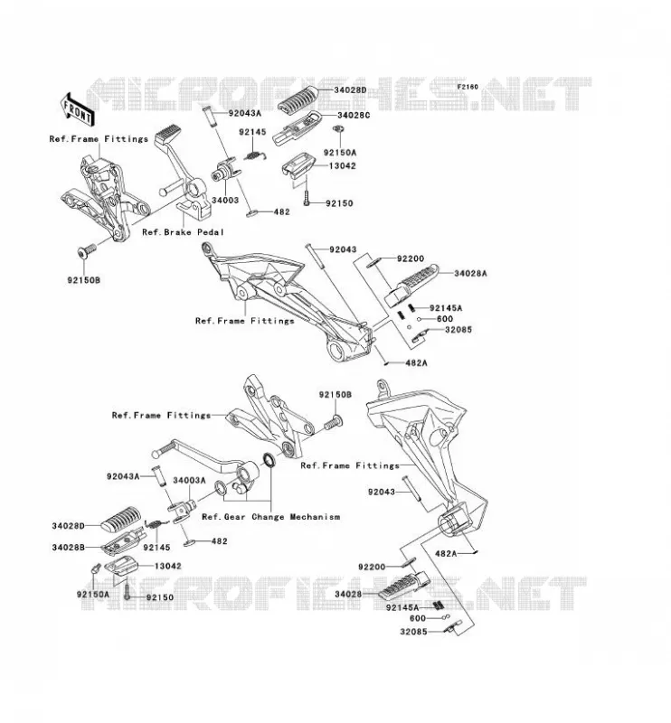 REPOSE PIED Kawasaki MOTOS 750 2012 Z750  ZR750LCF