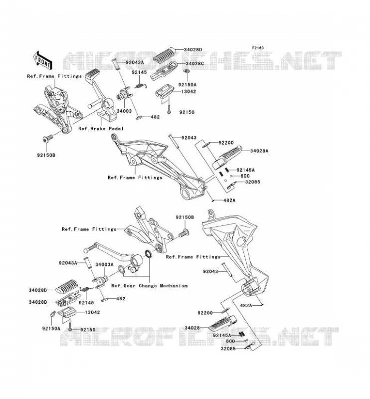 REPOSE PIED Kawasaki MOTOS 750 2007 Z750 ABS  ZR750M7F