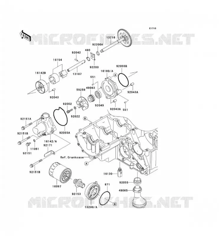 POMPE A HUILE Kawasaki MOTOS 750 2009 Z750 ABS  ZR750M9F