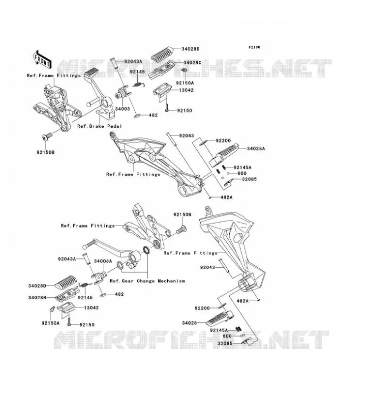 REPOSE PIED Kawasaki MOTOS 750 2011 Z750 ABS  ZR750MBF