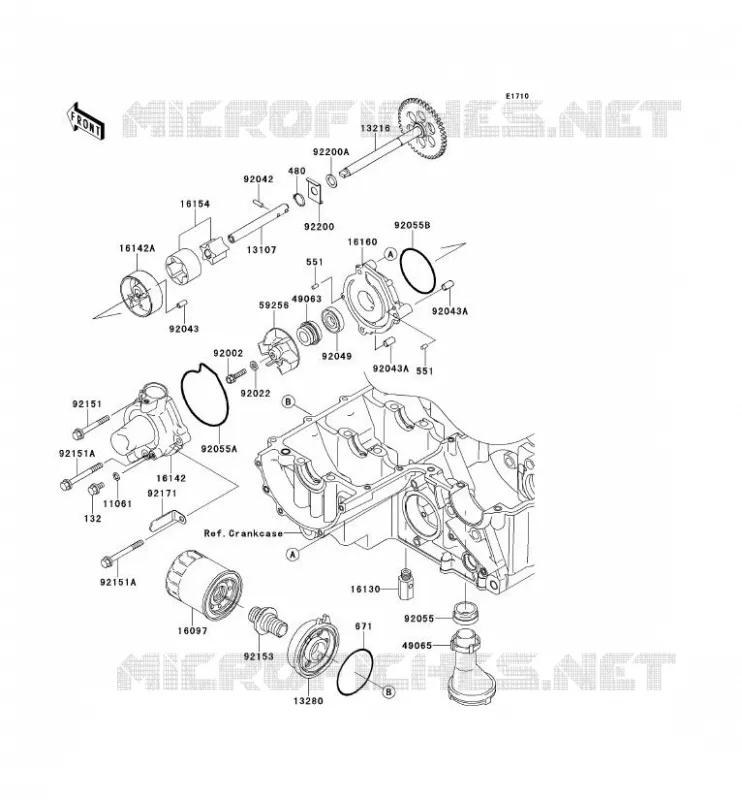 POMPE A HUILE Kawasaki MOTOS 750 2012 Z750 ABS  ZR750MCF