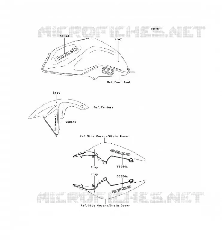 STICKER(GRAY) Kawasaki MOTOS 750 2012 Z750 ABS  ZR750MCF