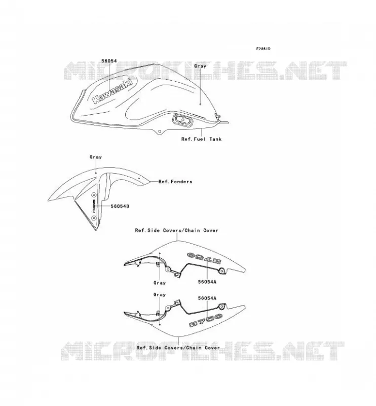 STICKER(GRAY) Kawasaki MOTOS 750 2012 Z750 ABS  ZR750MCF