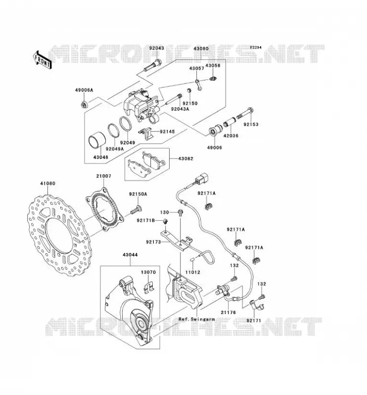 FREIN ARRIERE Kawasaki MOTOS 750 2011 Z750R ABS  ZR750PBF