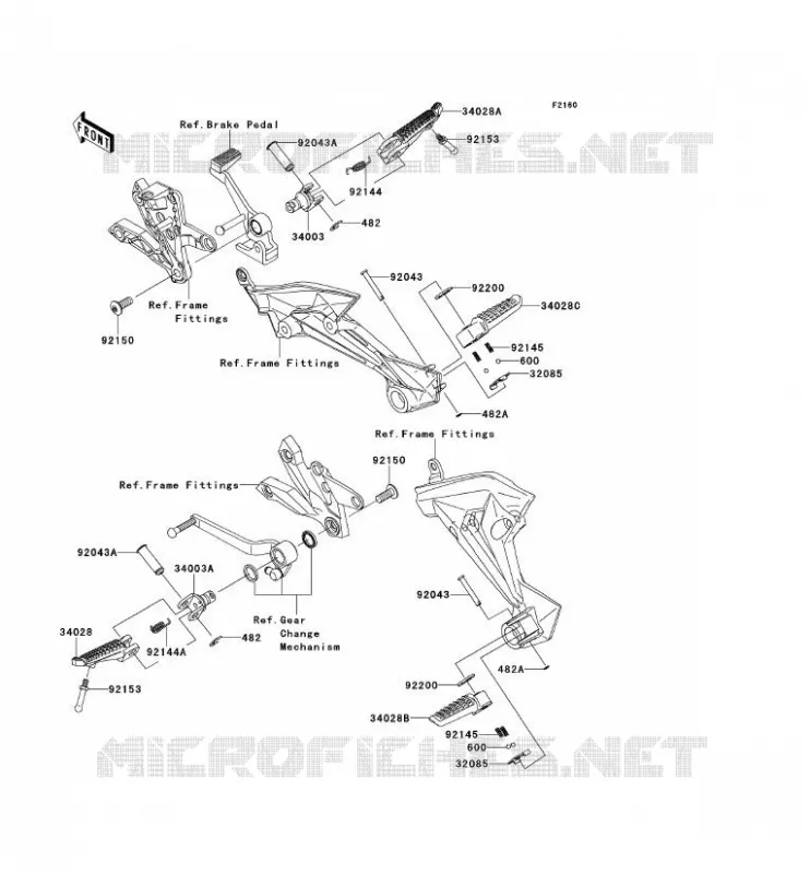 REPOSE PIED Kawasaki MOTOS 750 2012 Z750R ABS  ZR750PCF