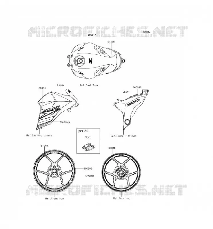 STICKER(EBONY) Kawasaki MOTOS 800 2013 Z800  ZR800ADS