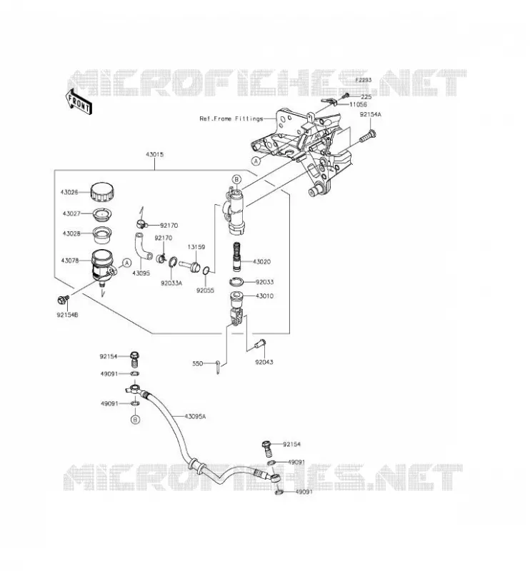 MAITRE CYLINDRE ARRI&Egrave;RE Kawasaki MOTOS 800 2014 Z800  ZR800AEF