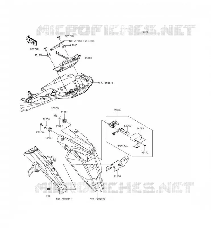 FEUX ARRI&Egrave;RE(S) Kawasaki MOTOS 800 2014 Z800  ZR800AEF