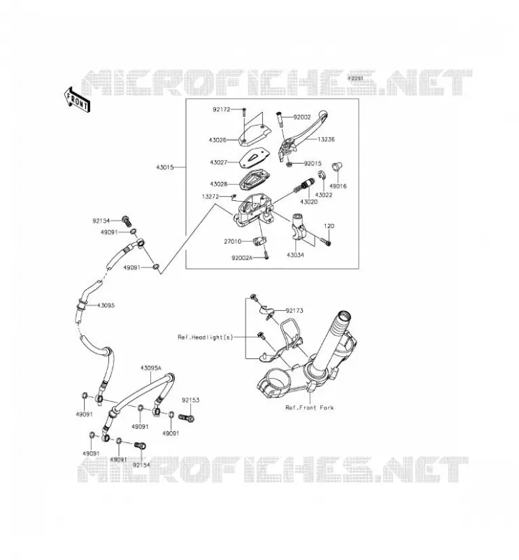 MAITRE CYLINDRE AV Kawasaki MOTOS 800 2014 Z800  ZR800AEF