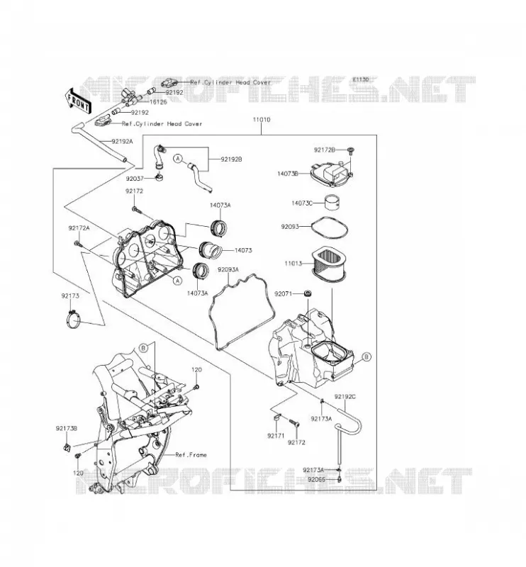 FILTRE A AIR Kawasaki MOTOS 800 2013 Z800 ABS  ZR800BDS