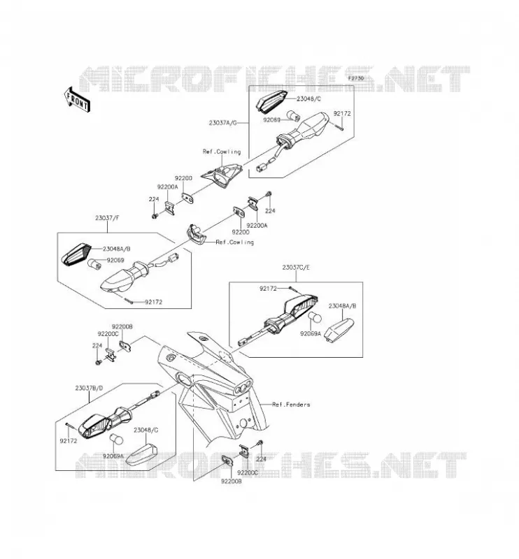 CLIGNOTANTS Kawasaki MOTOS 800 2013 Z800 ABS  ZR800BDS